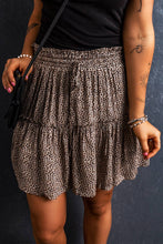 Load image into Gallery viewer, Leopard Frilled Drawstring Mini Skirt
