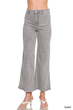 Load image into Gallery viewer, `Acid Wash Frayed Hem Straight Wide Denim Pants Zenana: SLEET-198094 / L
