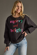 Load image into Gallery viewer, Charcoal Merry &amp; Bright Sweatshirt
