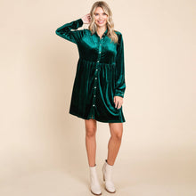 Load image into Gallery viewer, Feliz Navidad-Velvet Dress-Emerald
