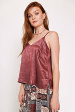 Load image into Gallery viewer, Merlot Sparkle- Satin Cami
