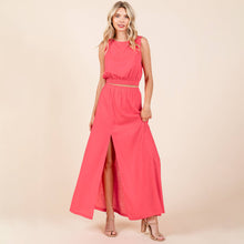 Load image into Gallery viewer, Malta-Linen Maxi Skirt Set-Fushia
