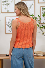 Load image into Gallery viewer, Pointelle Crochet Top-Orange
