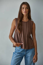 Load image into Gallery viewer, L9117 | Knit Rayon Spandex Jersey Round Neck Sleeveless Top: Chocolate / M
