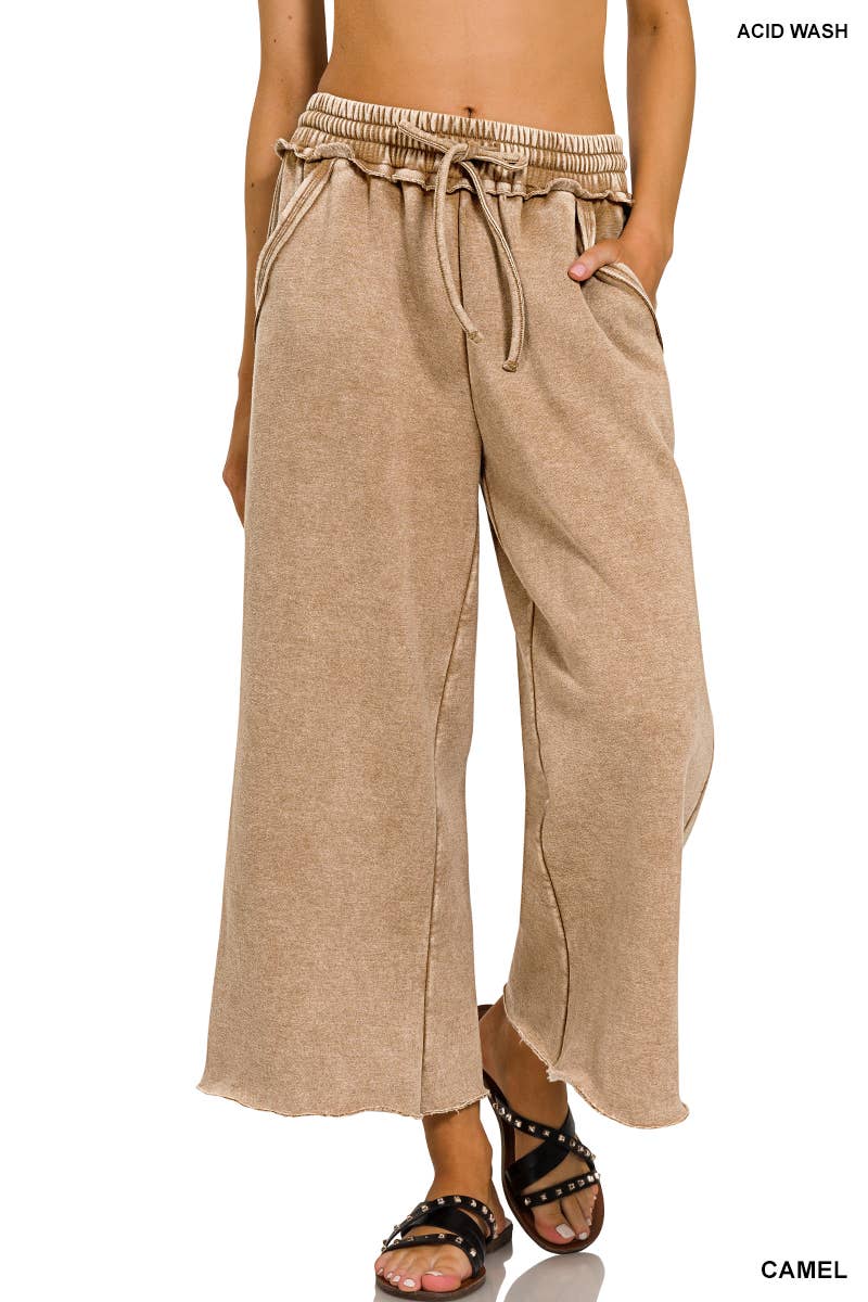 All Day Comfort-Palazzo Sweatpants-Mocha