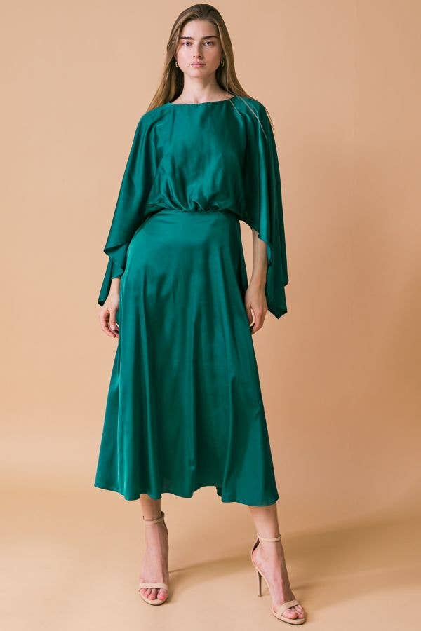 Cleopatra-Midi Dress- Emerald Green