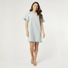 Load image into Gallery viewer, Olivia-Fringe Trim Dress-Seafoam Green
