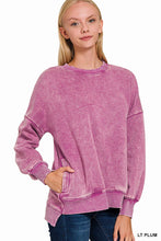 Load image into Gallery viewer, `Fleece Hi-low Sweatshirt With Pockets (Solid/Washed)
