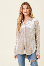 Load image into Gallery viewer, Velvet Shirt-Champagne
