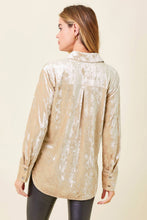 Load image into Gallery viewer, Velvet Shirt-Champagne
