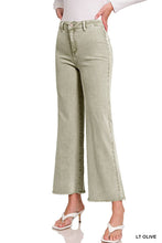 Load image into Gallery viewer, `Acid Wash Frayed Hem Straight Wide Denim Pants Zenana: SLEET-198094 / M
