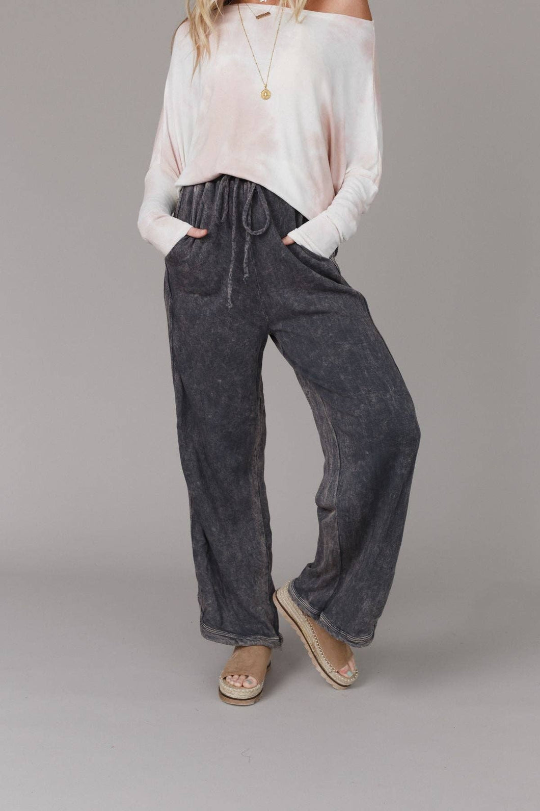 So Comfy-Wide Leg Pant-Charcoal