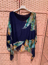 Load image into Gallery viewer, Italian Silk Blouse- Leaf Print
