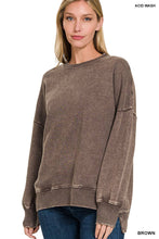 Load image into Gallery viewer, `Fleece Hi-low Sweatshirt With Pockets (Solid/Washed)
