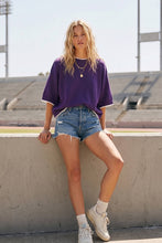 Load image into Gallery viewer, Gameday Contrast Trim Oversized Sweater Top
