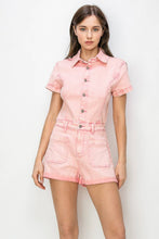 Load image into Gallery viewer, Boho Denim Romper- Rose
