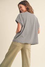 Load image into Gallery viewer, Striped Top-Charcoal
