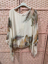 Load image into Gallery viewer, Italian Silk Blouse- Leaf Print
