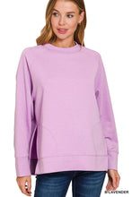 Load image into Gallery viewer, `Scuba Round Neck Pullover With Side Slits Zenana
