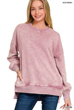 Load image into Gallery viewer, `Fleece Hi-low Sweatshirt With Pockets (Solid/Washed)
