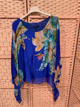 Load image into Gallery viewer, Italian Silk Blouse- Leaf Print
