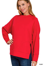 Load image into Gallery viewer, `Scuba Round Neck Pullover With Side Slits Zenana
