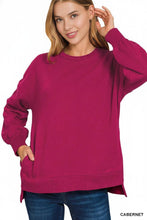 Load image into Gallery viewer, `Fleece Hi-Low Hem Pullover w/ pockets
