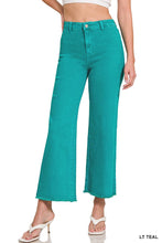 Load image into Gallery viewer, `Acid Wash Frayed Hem Straight Wide Denim Pants Zenana: SLEET-198094 / S
