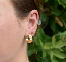 Load image into Gallery viewer, Dylan Ridged Gold Hoops
