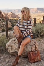 Load image into Gallery viewer, French Terry Striped Oversized Pullover
