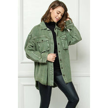 Load image into Gallery viewer, Denim Overshirt Jacket- Olive
