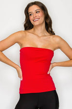 Load image into Gallery viewer, Double Layered Long Tube Top:WHITE
