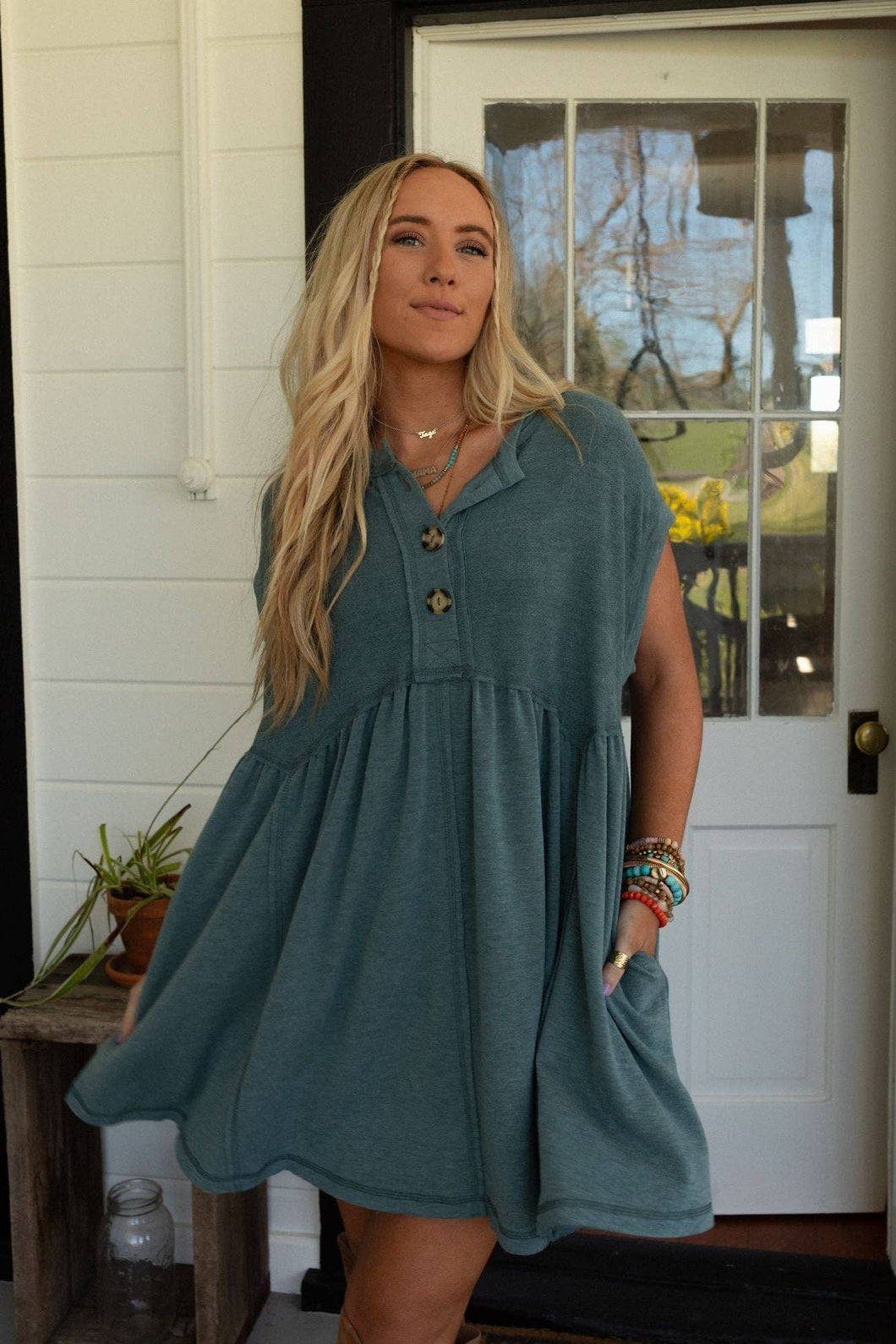 Sweet Nothings Dress -Teal