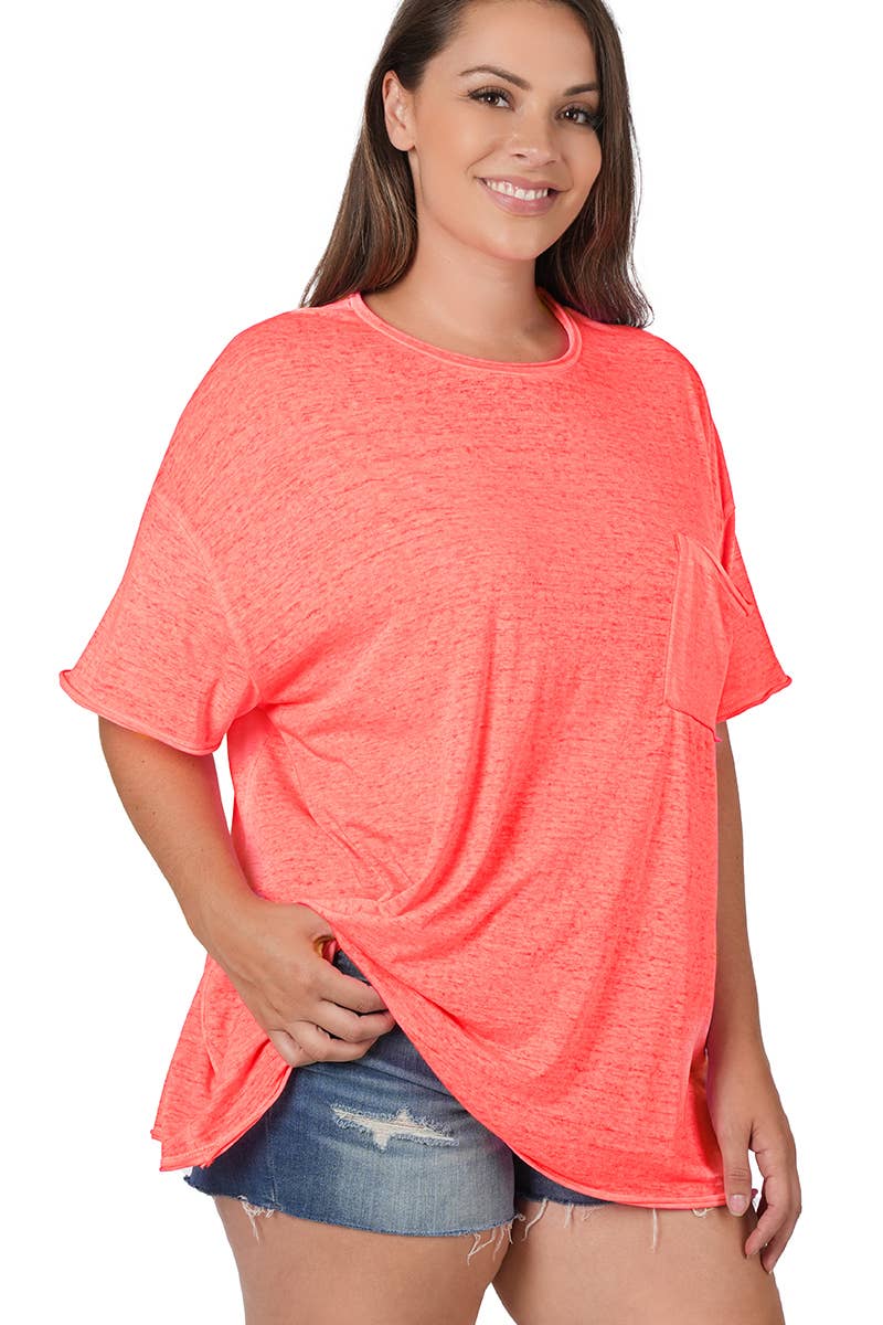 Oversized Tee- Coral