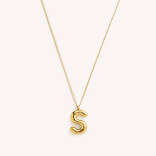 Load image into Gallery viewer, Bubble Initial Charm Necklaces- Gold
