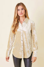 Load image into Gallery viewer, Velvet Shirt-Champagne
