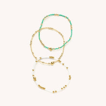 Load image into Gallery viewer, Emerald Beaded Bracelet Set
