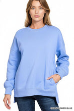 Load image into Gallery viewer, `Fleece Hi-Low Hem Pullover w/ pockets

