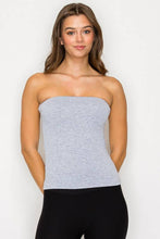 Load image into Gallery viewer, Double Layered Long Tube Top:WHITE
