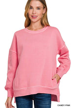 Load image into Gallery viewer, `Fleece Hi-Low Hem Pullover w/ pockets
