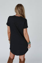 Load image into Gallery viewer, On The Daily Pocket Tee Dress-Black
