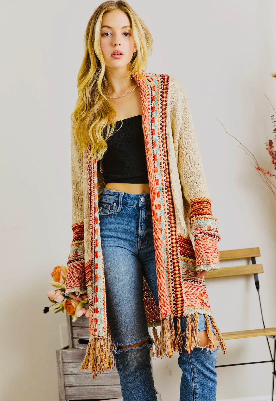 Aztec Print Cardigan