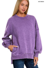 Load image into Gallery viewer, `Fleece Hi-low Sweatshirt With Pockets (Solid/Washed)
