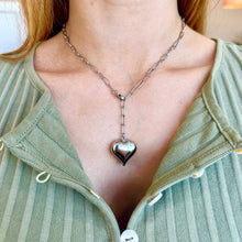 Load image into Gallery viewer, Bubble Heart Chain Necklace- Silver
