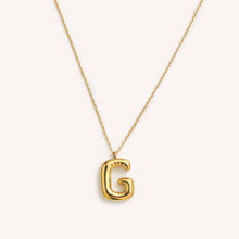 Load image into Gallery viewer, Bubble Initial Charm Necklaces- Gold
