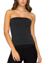 Load image into Gallery viewer, Layered Long Tube Top:BLACK
