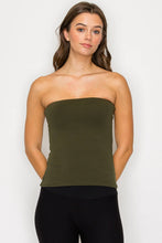 Load image into Gallery viewer, Double Layered Long Tube Top:WHITE
