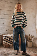 Load image into Gallery viewer, French Terry Striped Oversized Pullover
