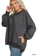 Load image into Gallery viewer, `Plus Acid Wash Fleece Hi Low Hem Pullover With Pockets Zenana
