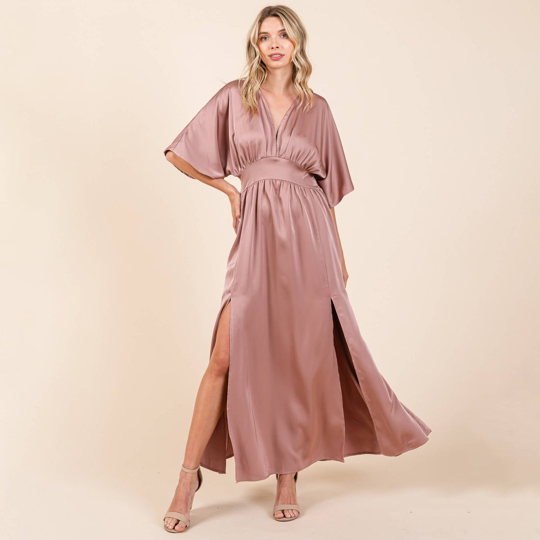 Wedding Guest-Maxi Dress-Dusty Rose